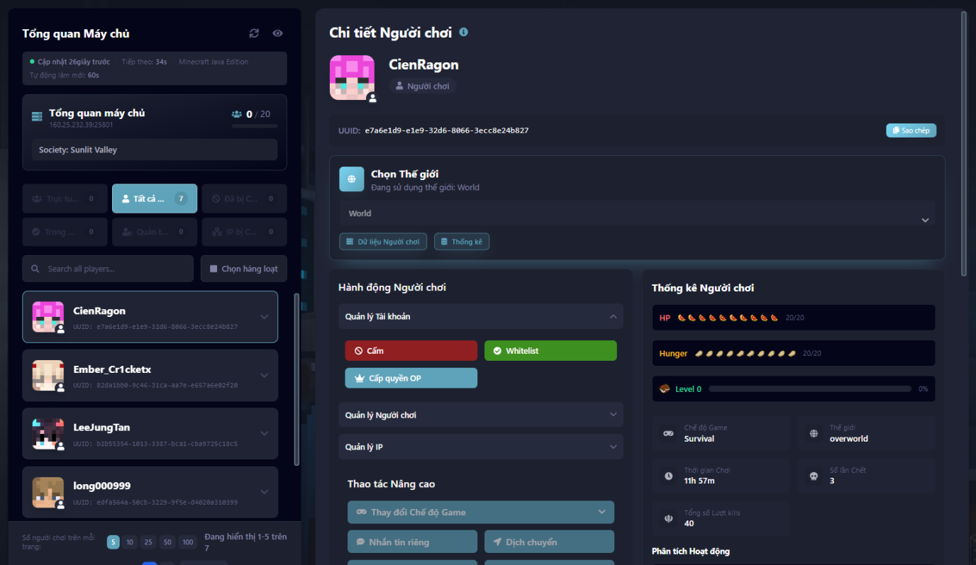 Server Manager Player